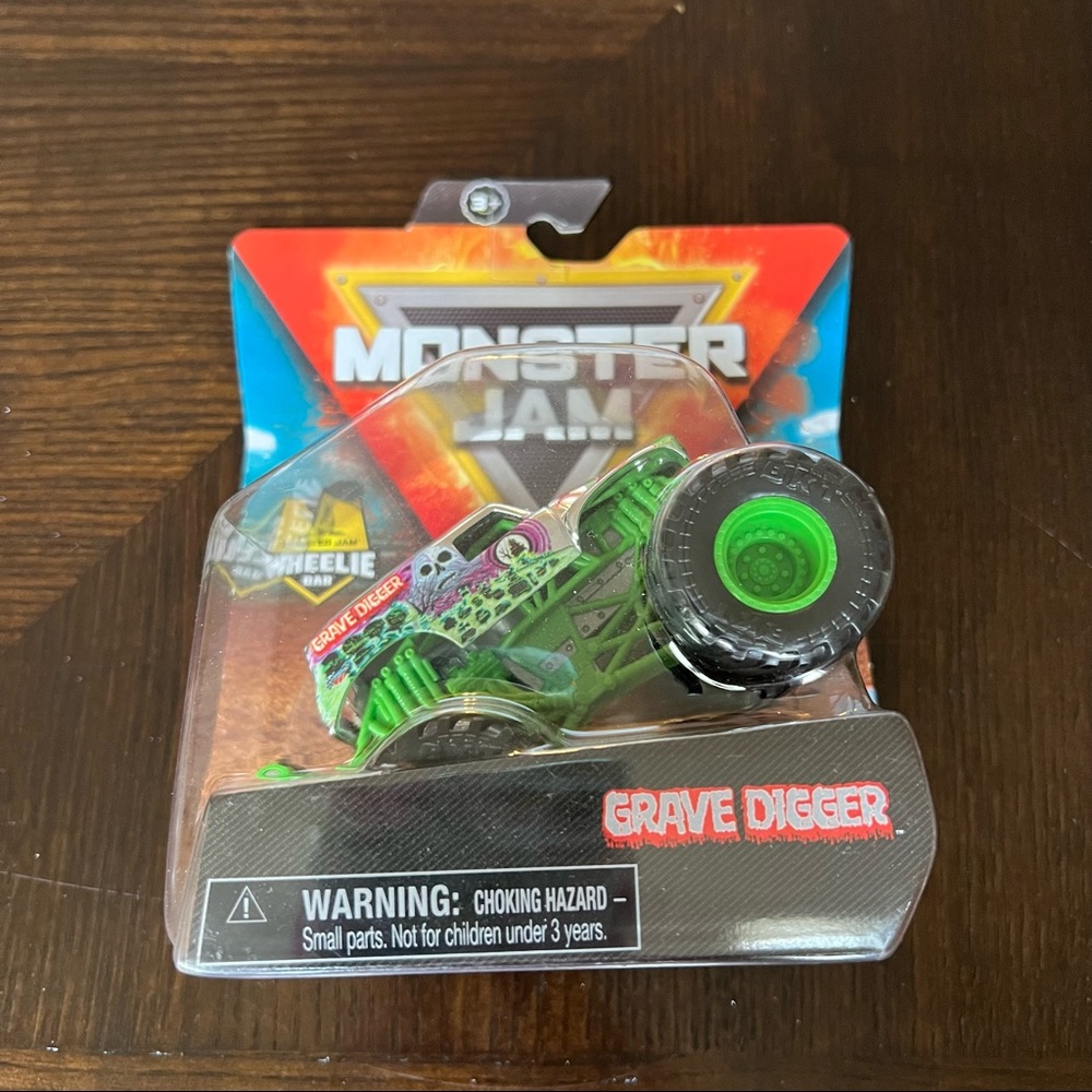 Monster Jam Purple & Green Grave Digger Monster Truck with Wheelie Bar